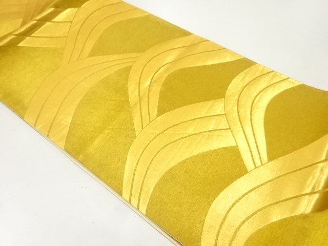 JAPANESE KIMONO / ANTIQUE FUKURO OBI / SILK / WOVEN WAVE